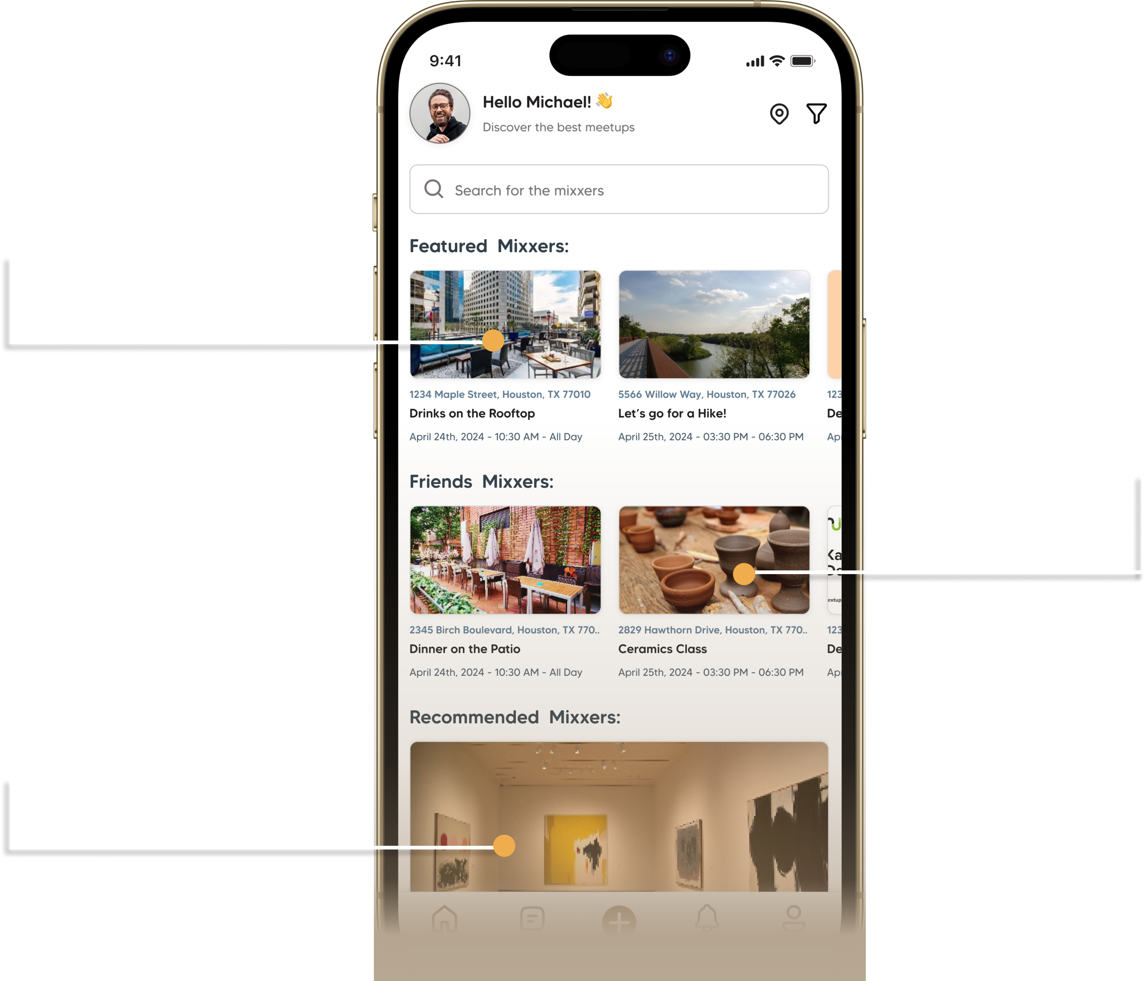 Mixxer Explore Phone App Mockup